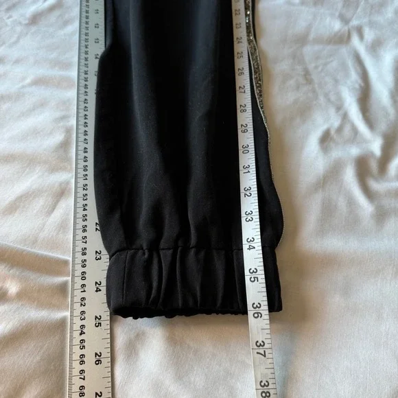 ZARA Black Jogger Pants Embellished Side Stripe Drawstring‎ Waist Tencel Size S - Picture 14 of 16